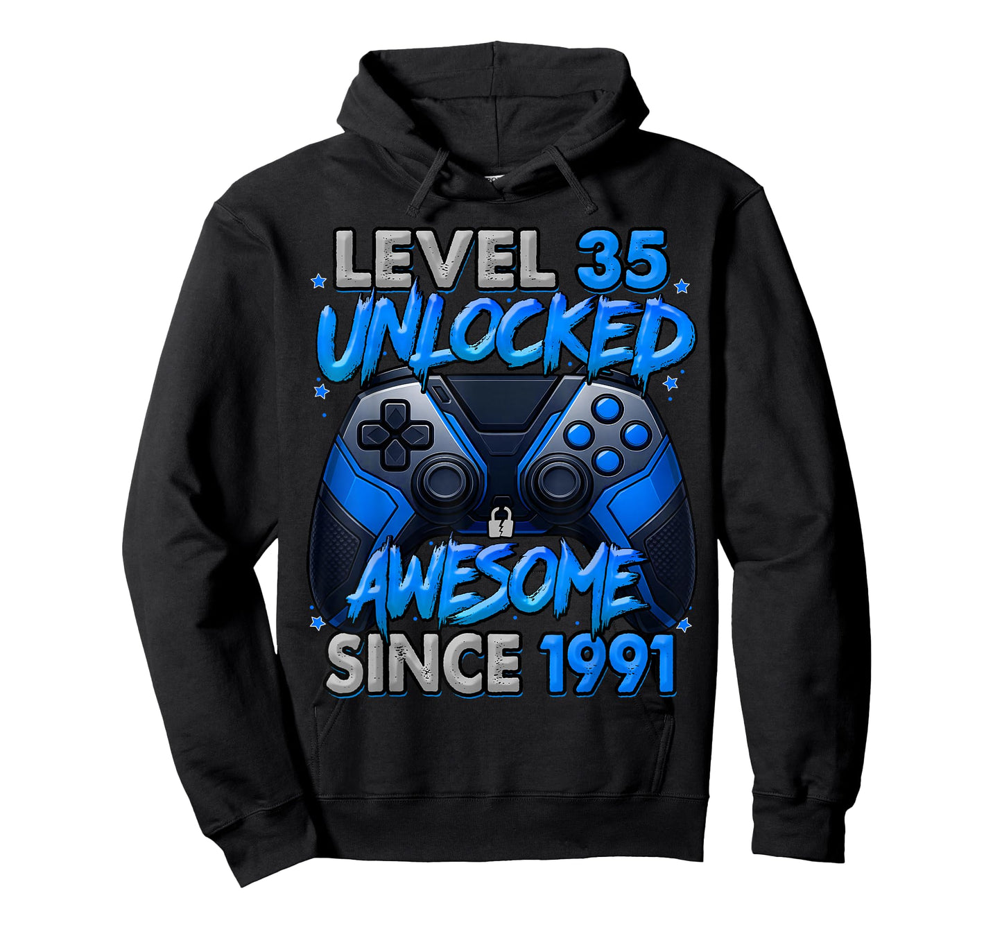 Level 35 Unlocked Awesome Since 1991 35th Birthday Gaming T-Shirt