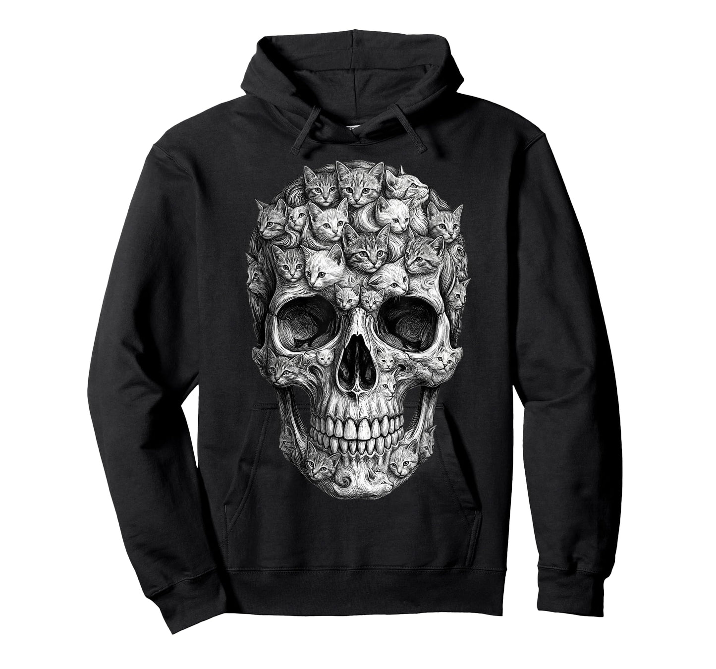 Skull But It's Cats Kitty Skeleton Halloween Cat Skull T-Shirt