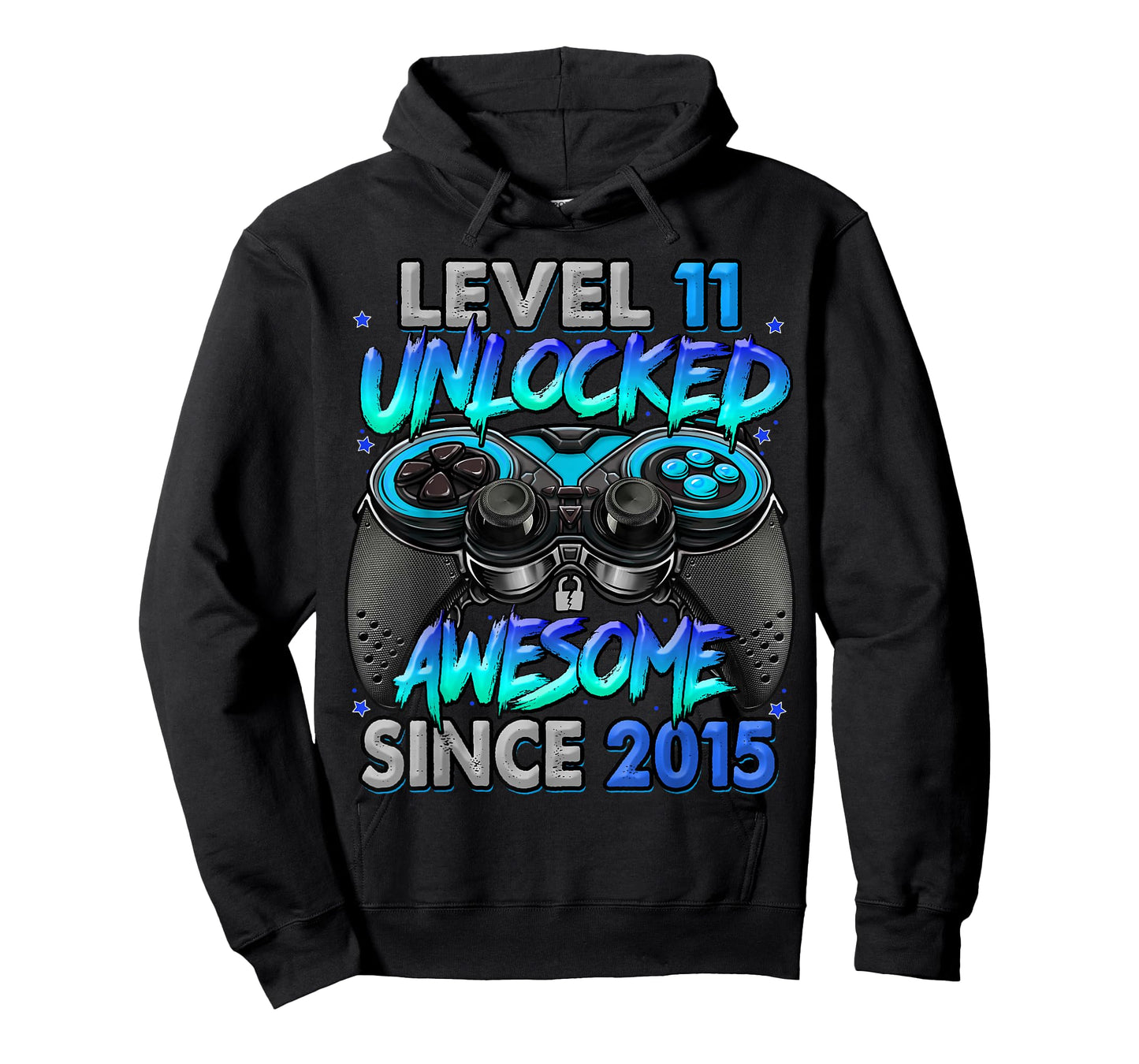 Level 11 Unlocked Awesome Since 2015 11th Birthday Gaming T-Shirt