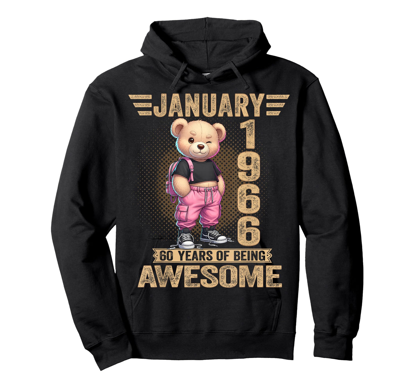 January 1966 60th Birthday 60 Year Teddy Bear Being Awesome T-Shirt