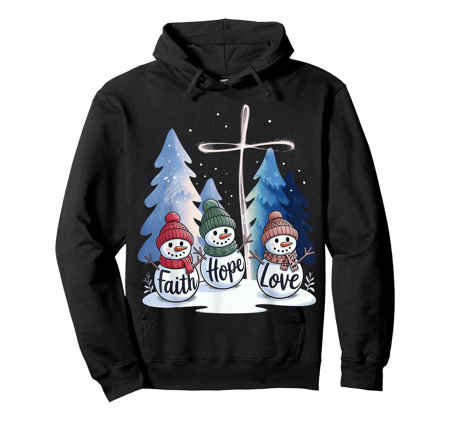 Jesus Faith Hope Love Snowman Merry T-Shirt