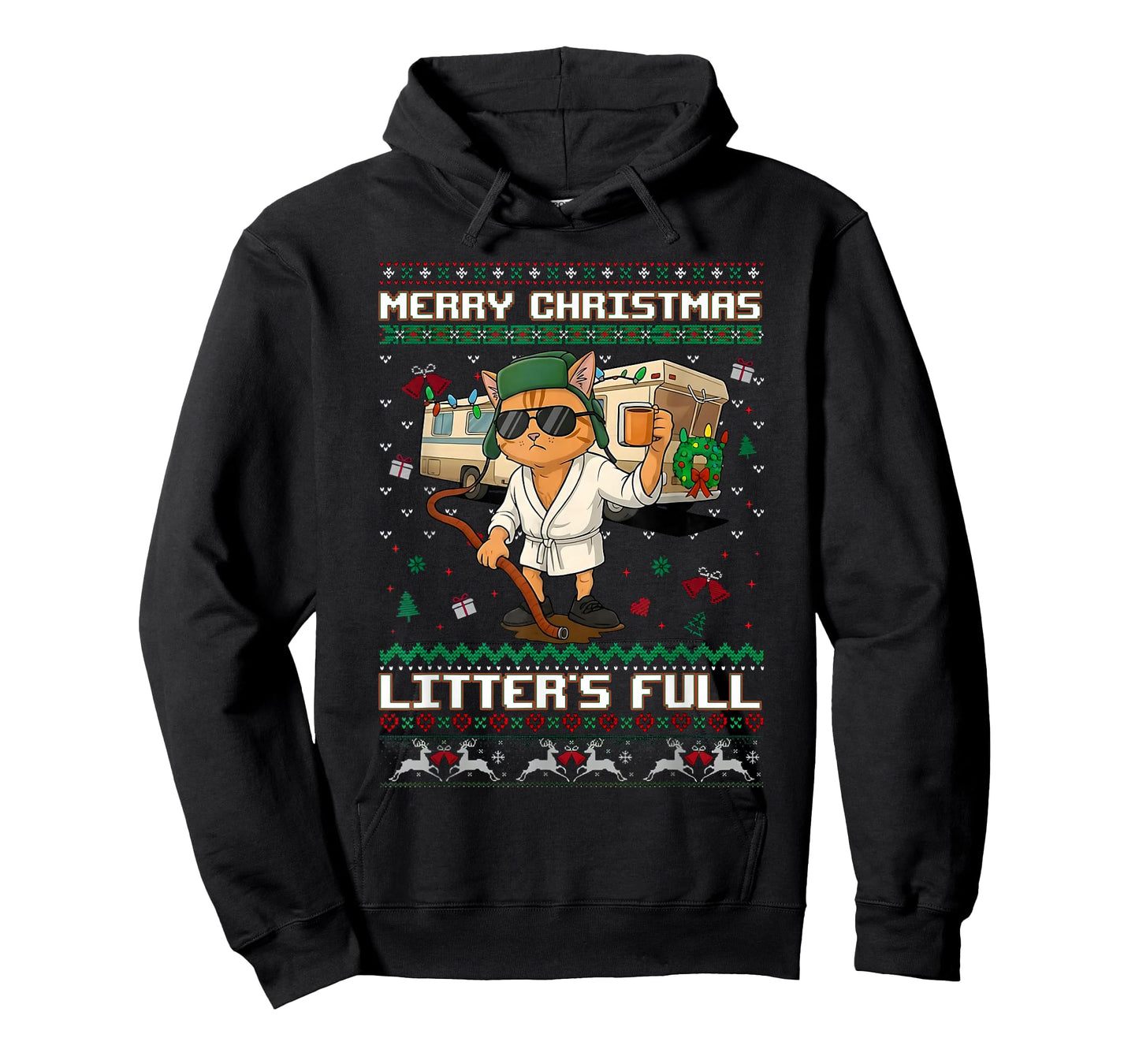 Merry Christmas Litter's Full Funny Cat Ugly Xmas T-Shirt
