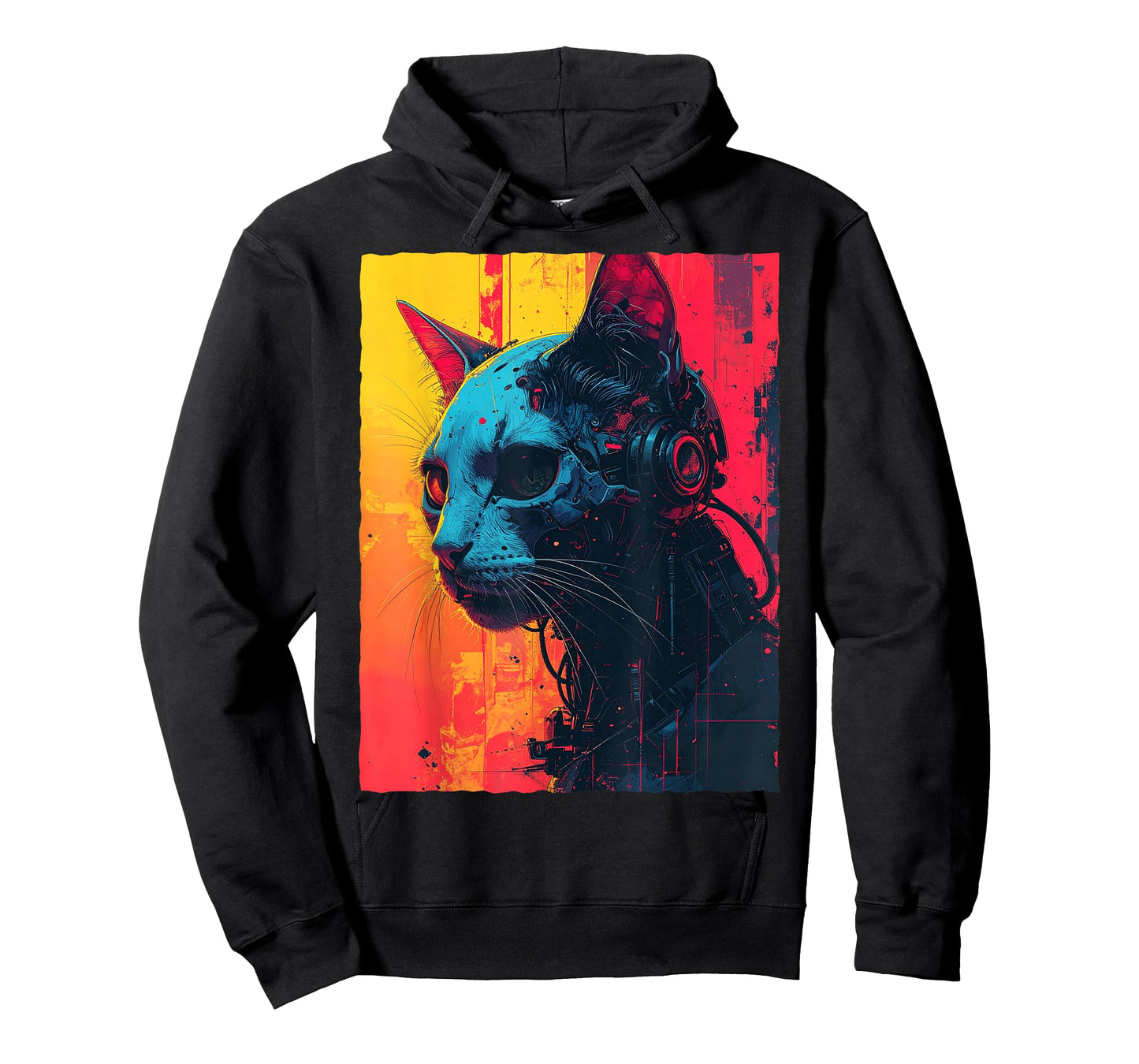 Sci-Fi Robot Cat Mecha Kitten Gamer Headset Bionic T-Shirt