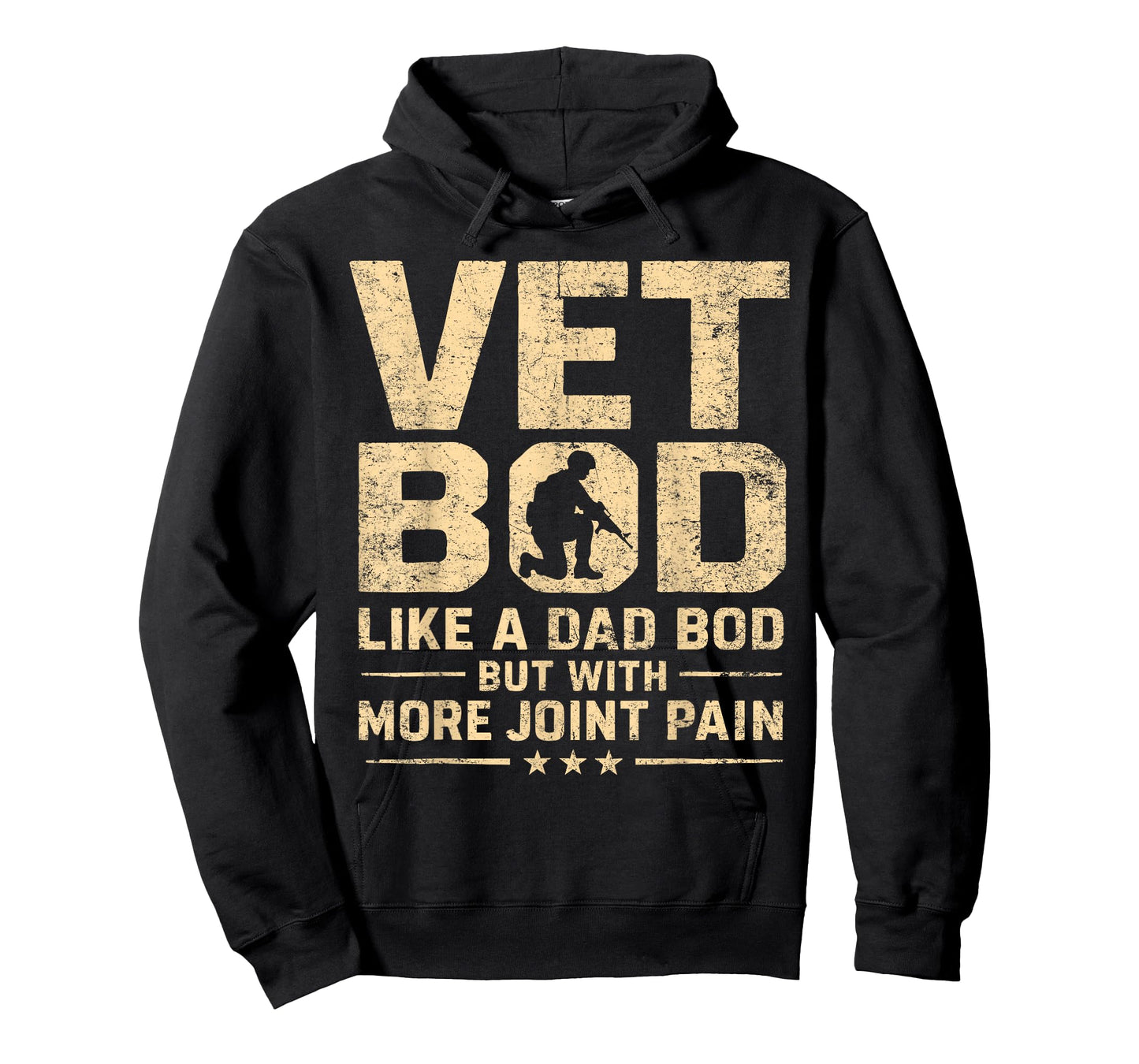 Vet BOD Like A Dad BOD Funny Veterans Military Vet Vintage T-Shirt