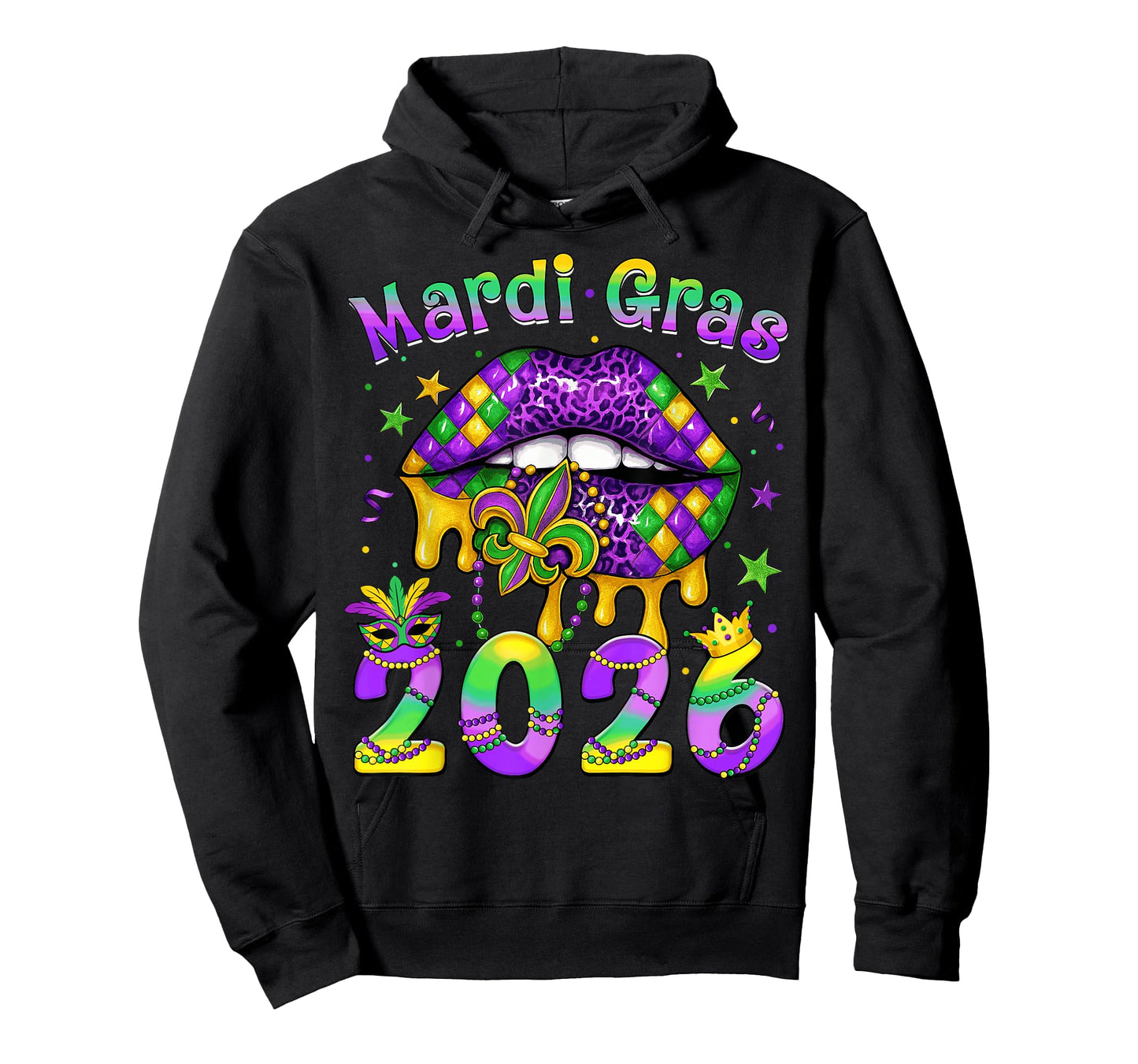 Happy Mardi Gras Carnival Mardi Gras 2026 Lips Girl Women T-Shirt