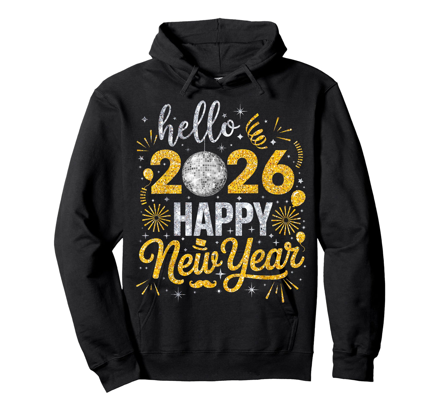 Hello 2026 Happy New Year Family Matching Fireworks Balloons T-Shirt