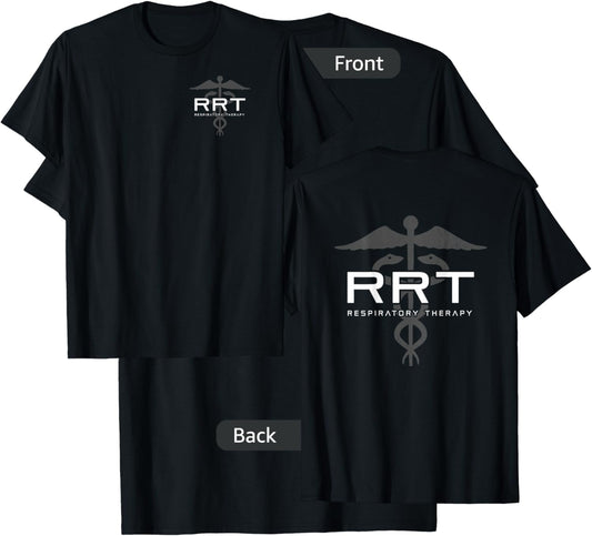 Respiratory Therapy - RRT - Front / Back - Respiratory Care T-Shirt - T-Shirt | Black