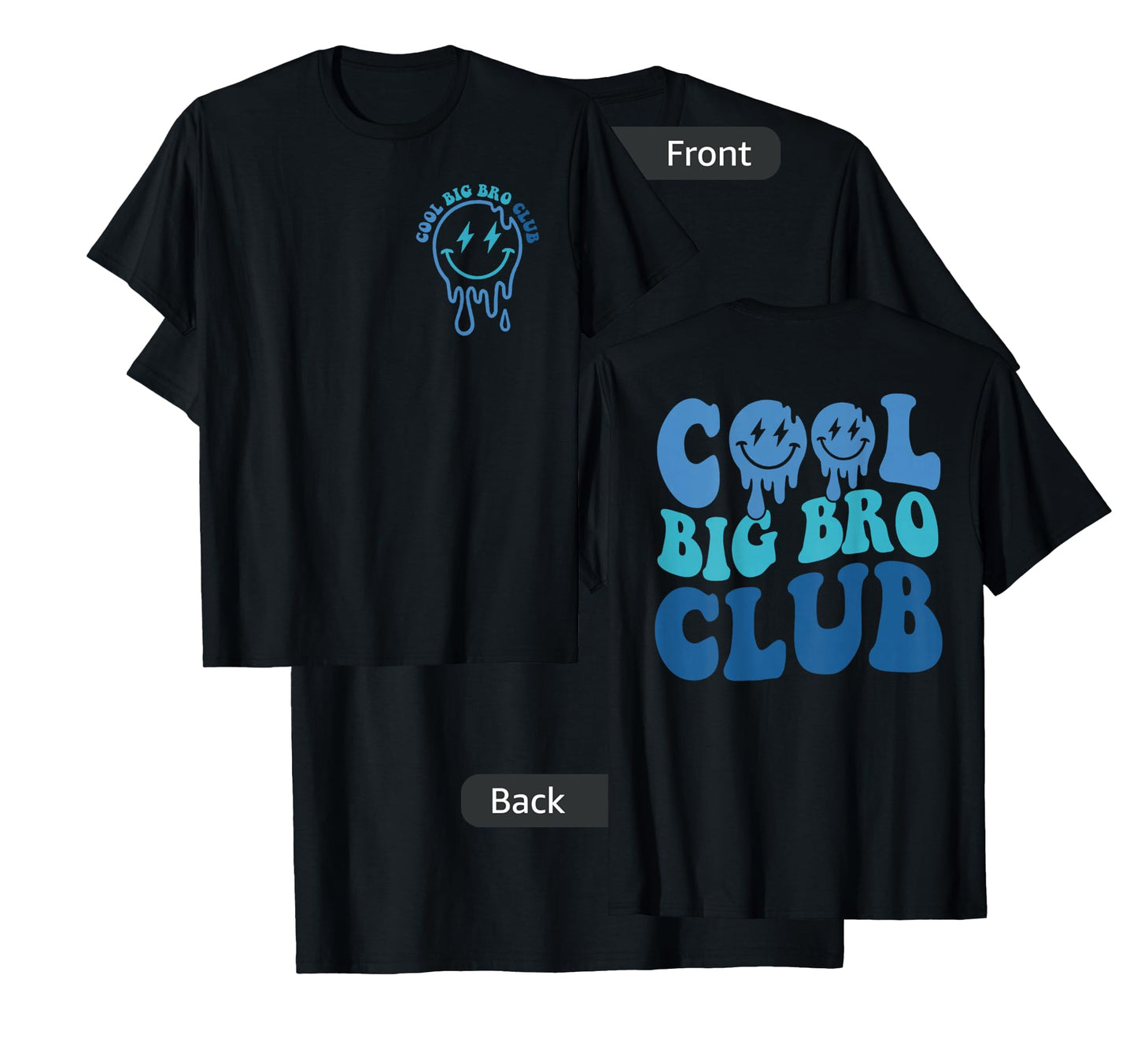 Cool Big Bro Club Retro Brother Matching Family 2 Sided T-Shirt