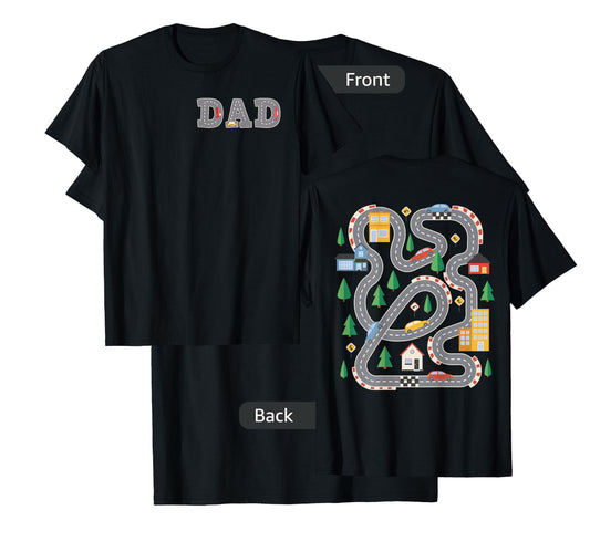 Cool Playmat Car Race Track On Back DAD Toddler (Two Side) T-Shirt