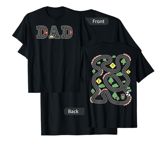 Cool Playmat Car Race Track On Back DAD Toddler (Two Side) T-Shirt