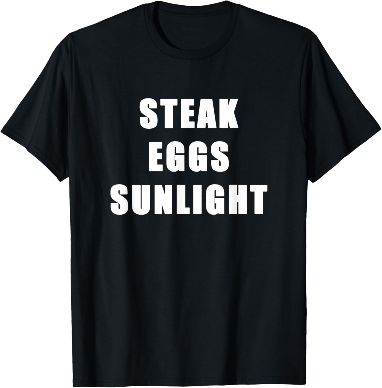 Steak Eggs Sunlight Healthy Lifestyle and Diet Ingredients T-Shirt - T-Shirt | Black