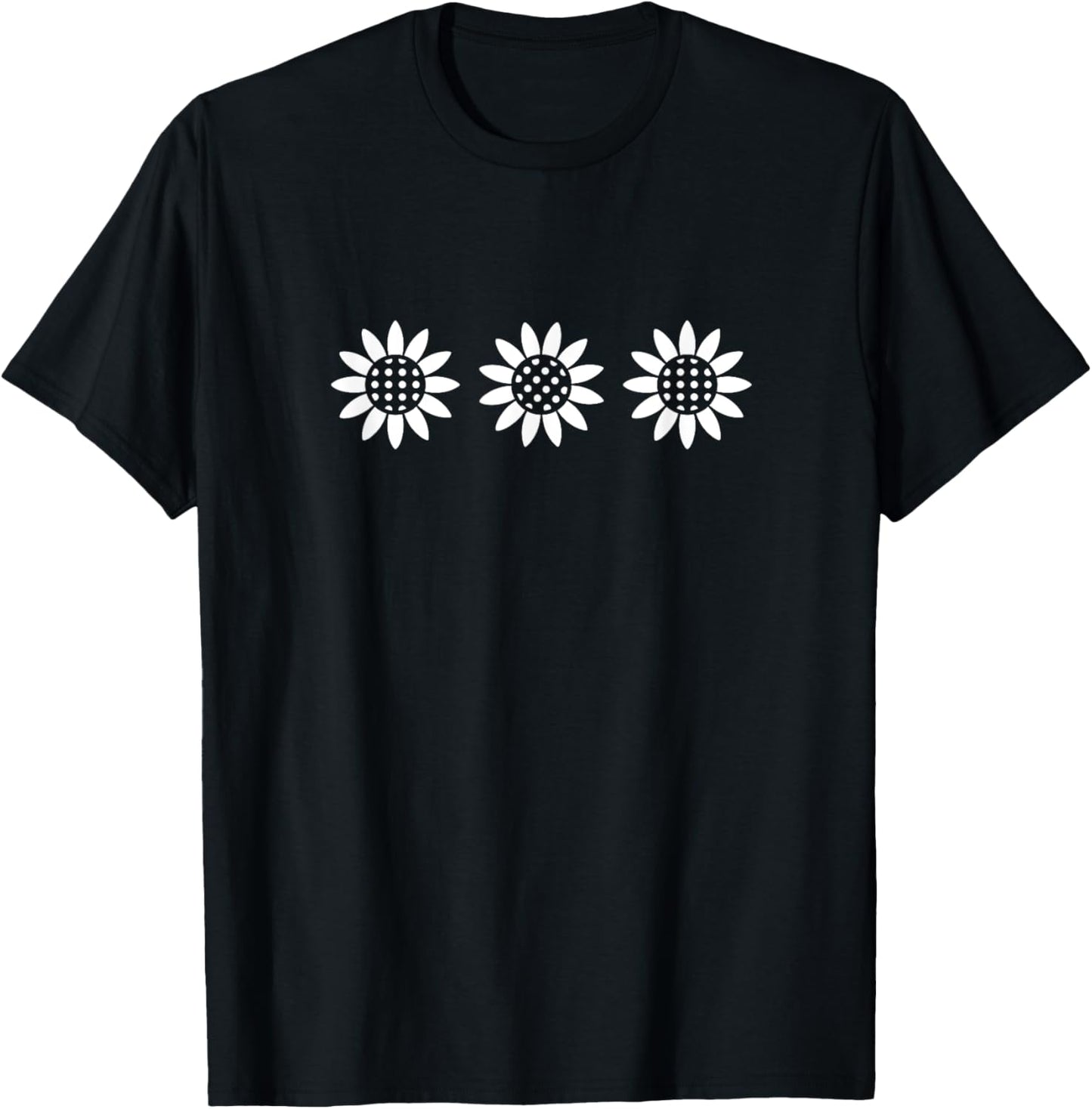 Summer Women's fashion 3 daisies daisy graphic T-Shirt - T-Shirt | Black
