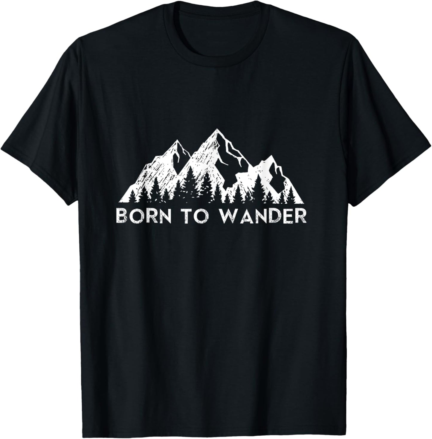 Born to Wander Trail Hiking Hiker Outdoors Camping Nomads T-Shirt - T-Shirt | Black