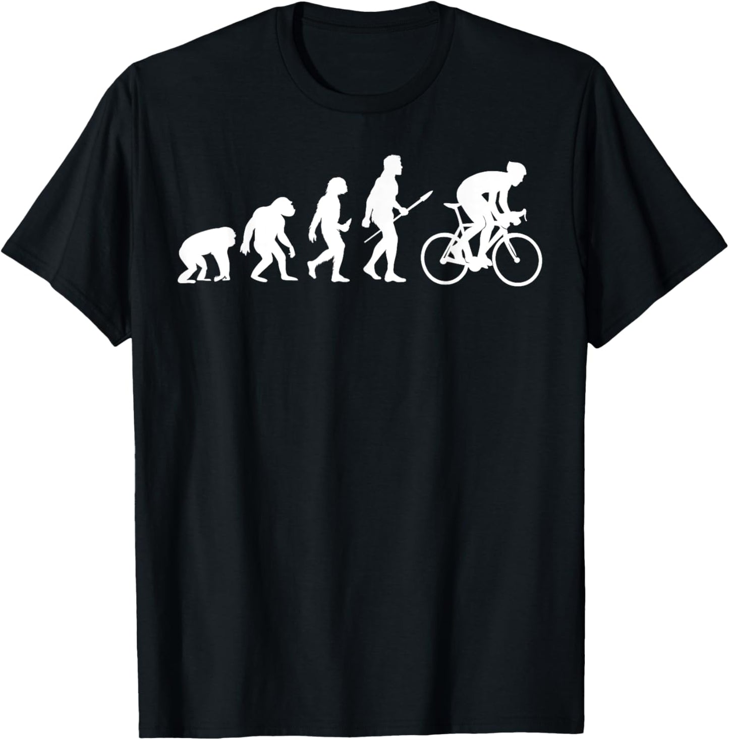 Cycling Evolution Funny Cycling Shirts Men Women Kids Biking T-Shirt - T-Shirt | Black
