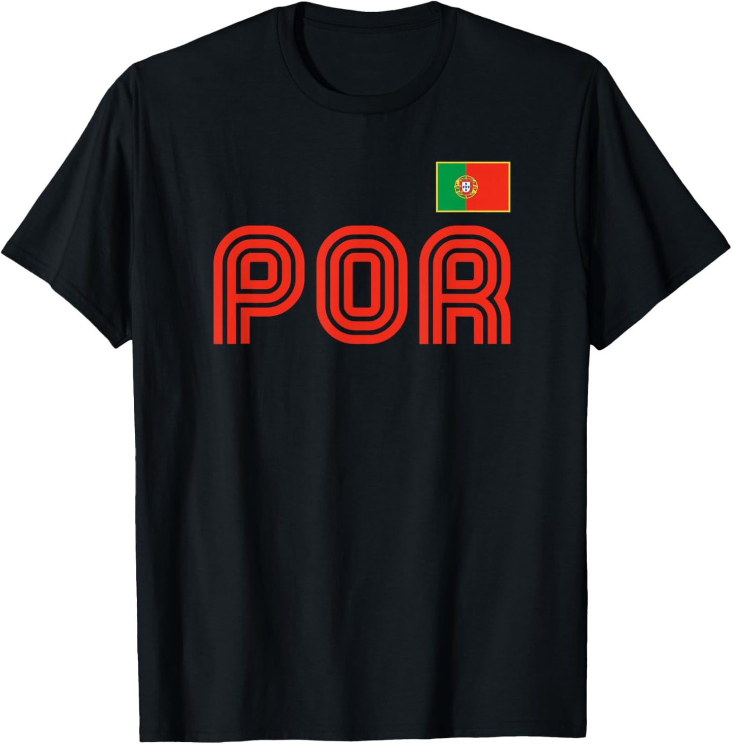 Portugal Flag Retro International Country Portuguese Pride T-Shirt - T-Shirt | Black