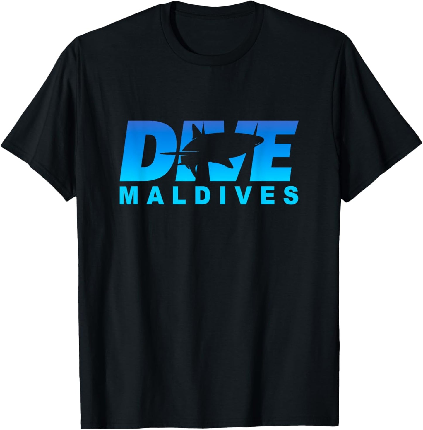 Dive Maldives with Shark, Scuba Diving in the Maldives T-Shirt - T-Shirt | Black