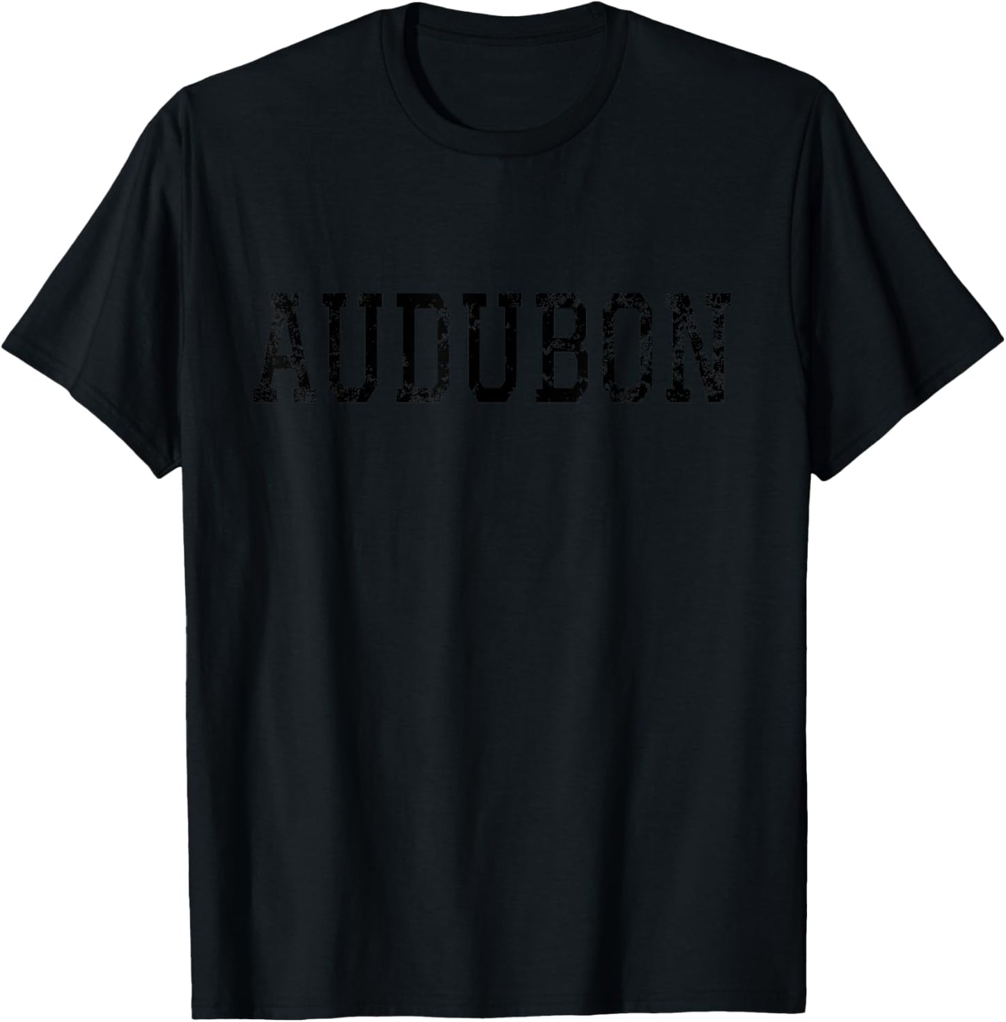 Audubon Vintage Black Text Apparel T-Shirt - T-Shirt | Black