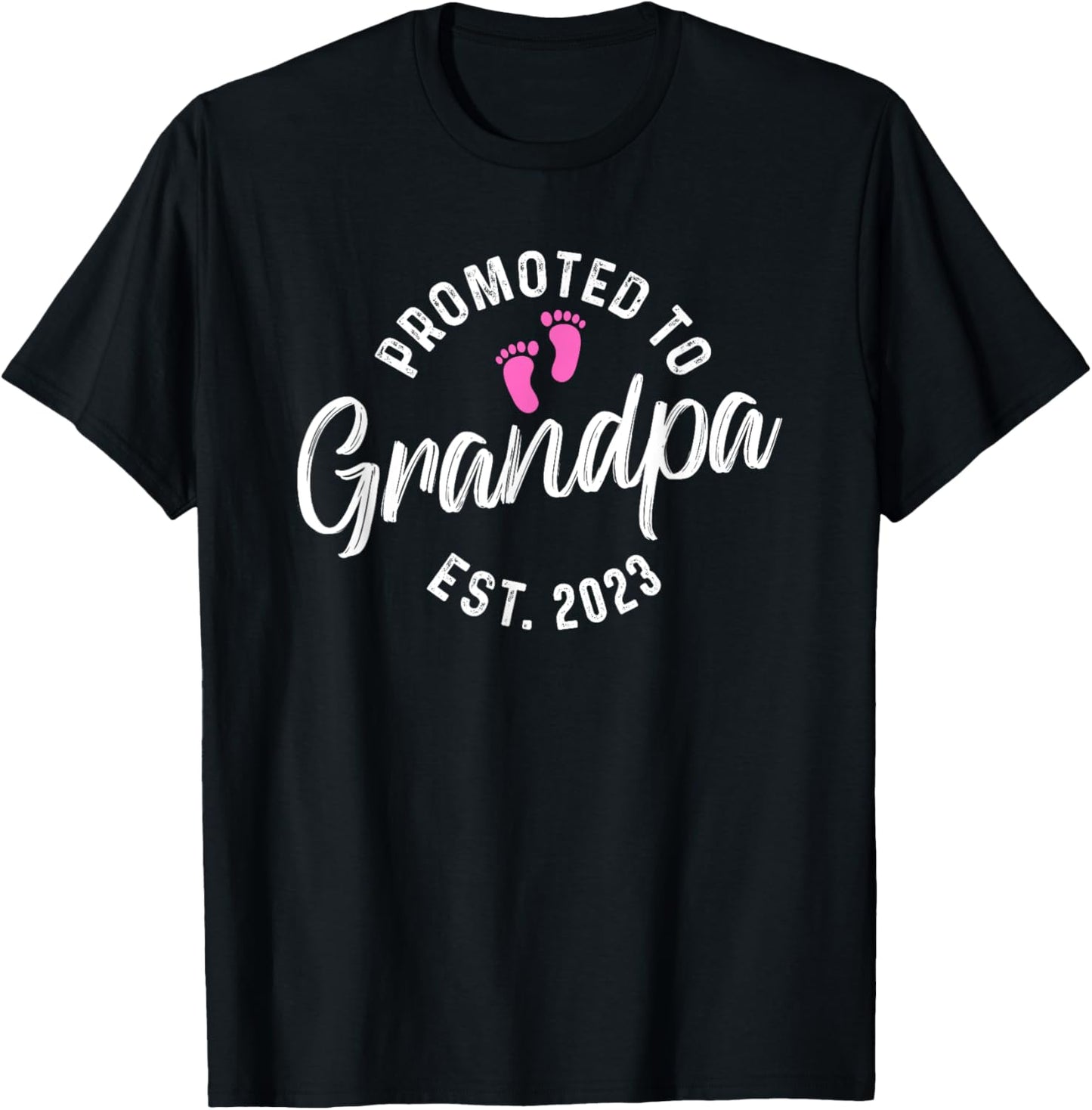 Promoted To Grandpa Est 2023 T-Shirt - T-Shirt | Black
