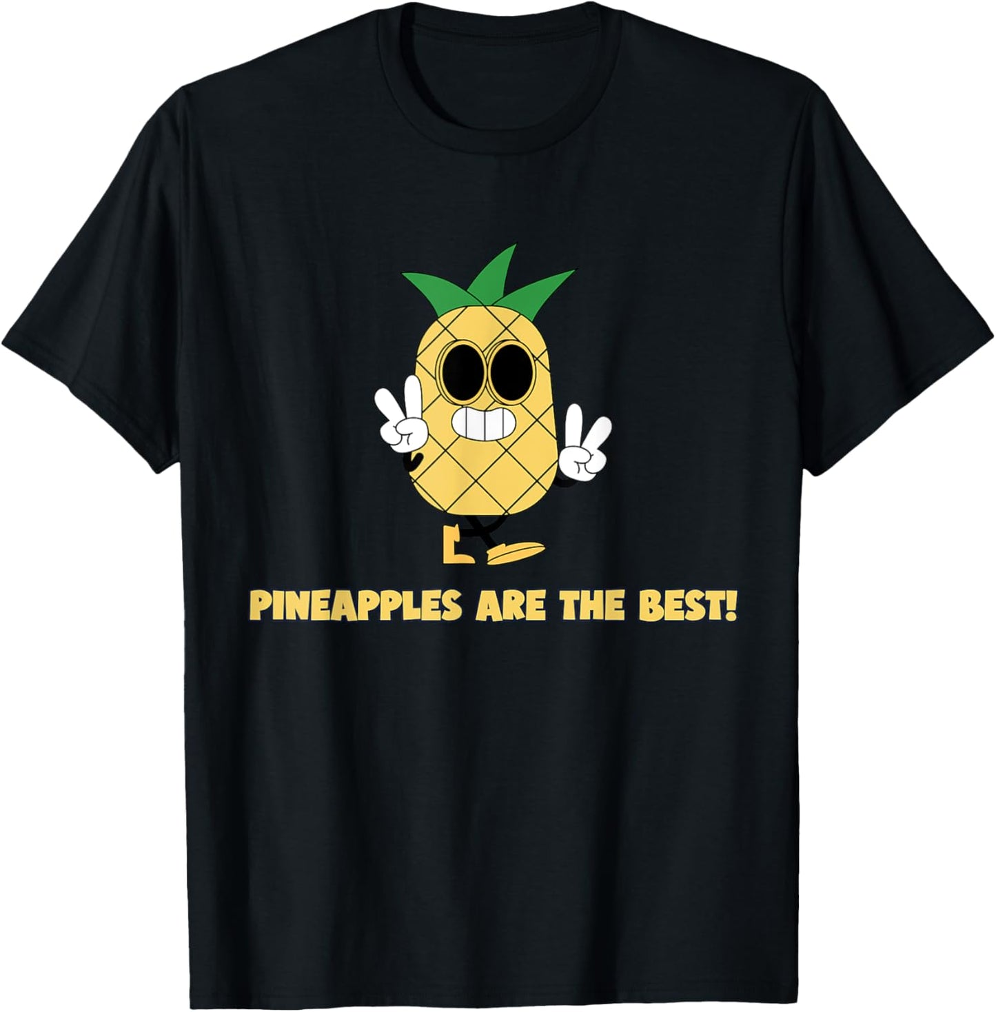 Finny Pineapples Are The Best Pineapple Peace T-Shirt - T-Shirt | Black