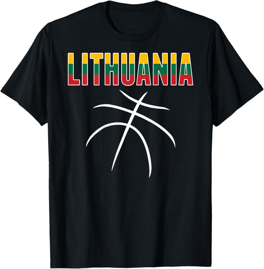Lithuania Basketball Fans Jersey - Lithuanian Sport Lovers T-Shirt - T-Shirt | Black