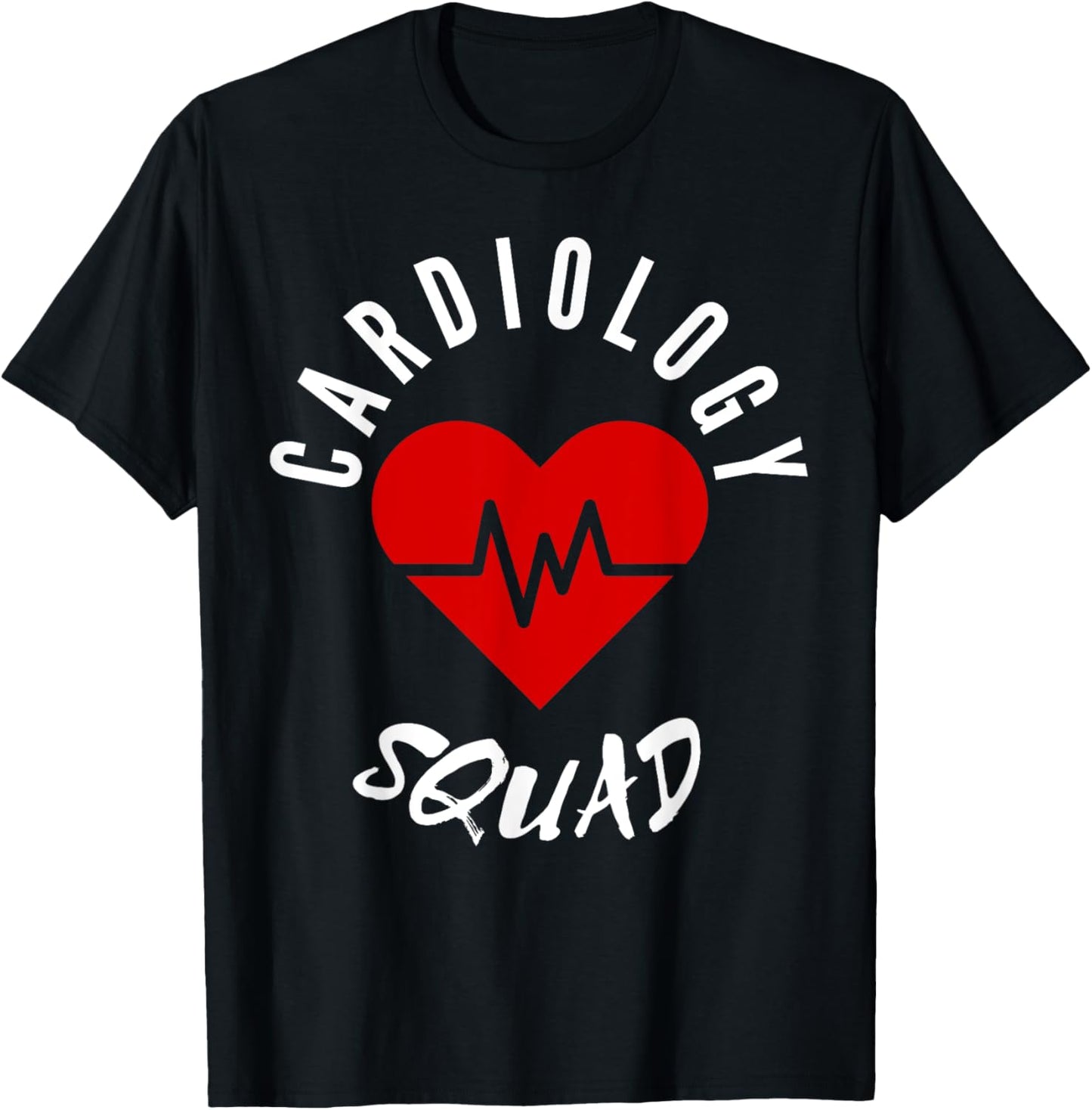 Cardiology Squad Cardiologist Heart Cute Nurse Doctor Funny T-Shirt - T-Shirt | Black