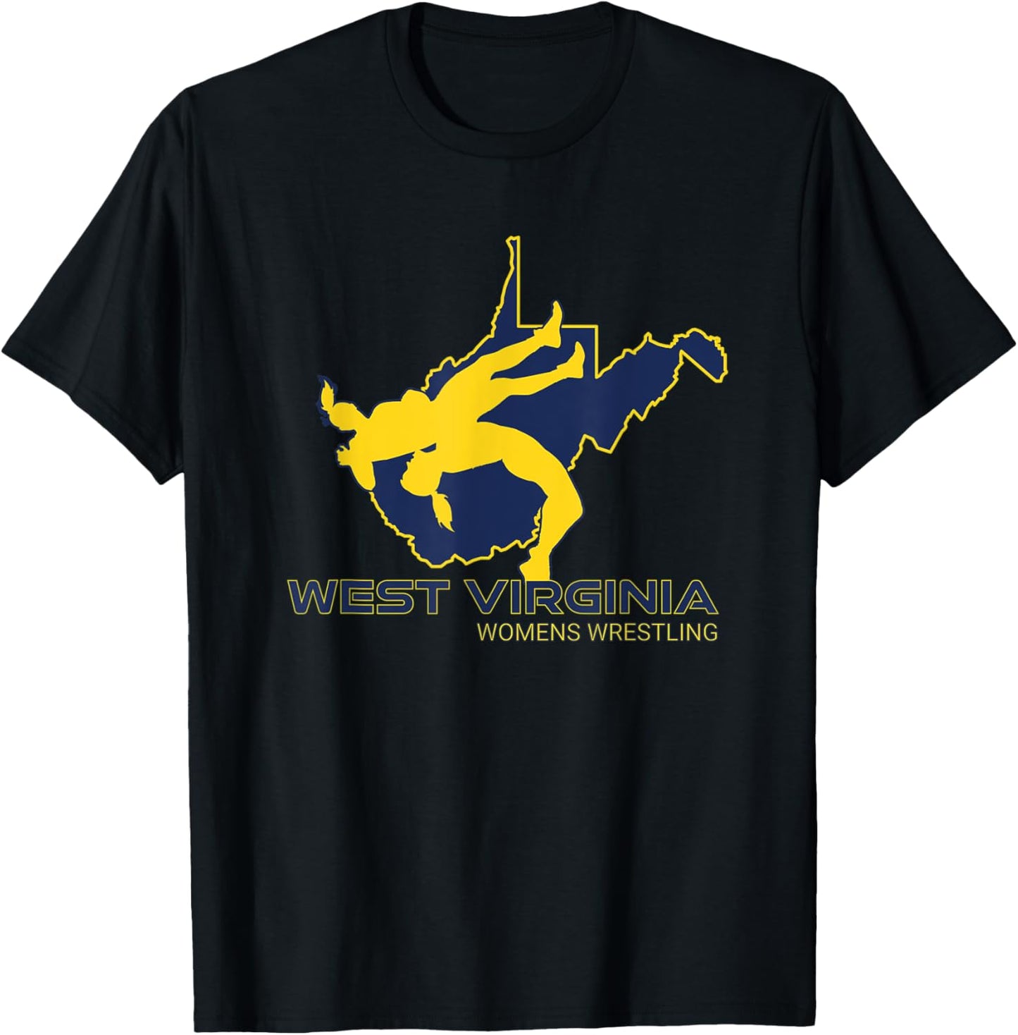 West Virginia Women Wrestling High School Girl Wrestler Team T-Shirt - T-Shirt | Black