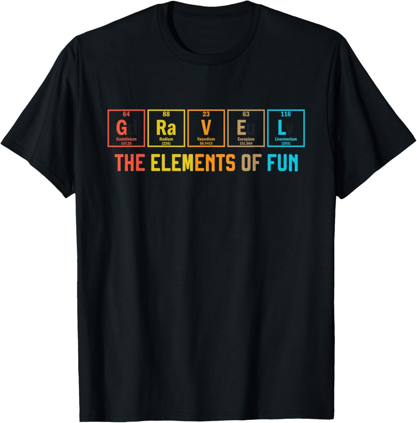 Gravel Bike The Elements of Fun Periodic Table Cyclocross T-Shirt - T-Shirt | Black