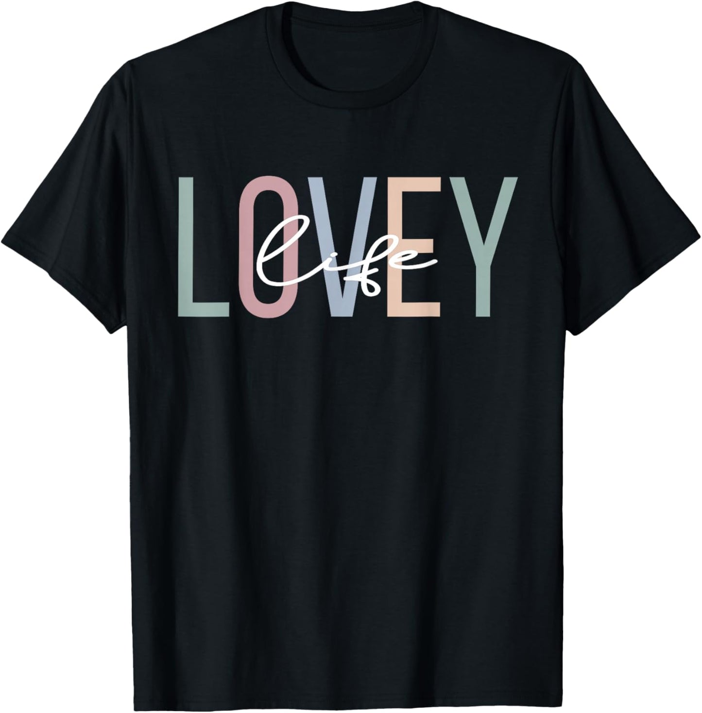 Lovey Life Lovey Grandma Boho Lovey Grandmother T-Shirt - T-Shirt | Black