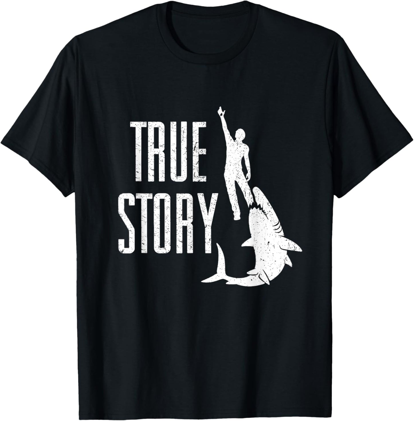 True Story Shark Eating Leg - Funny Amputee Amputation T-Shirt - T-Shirt | Black
