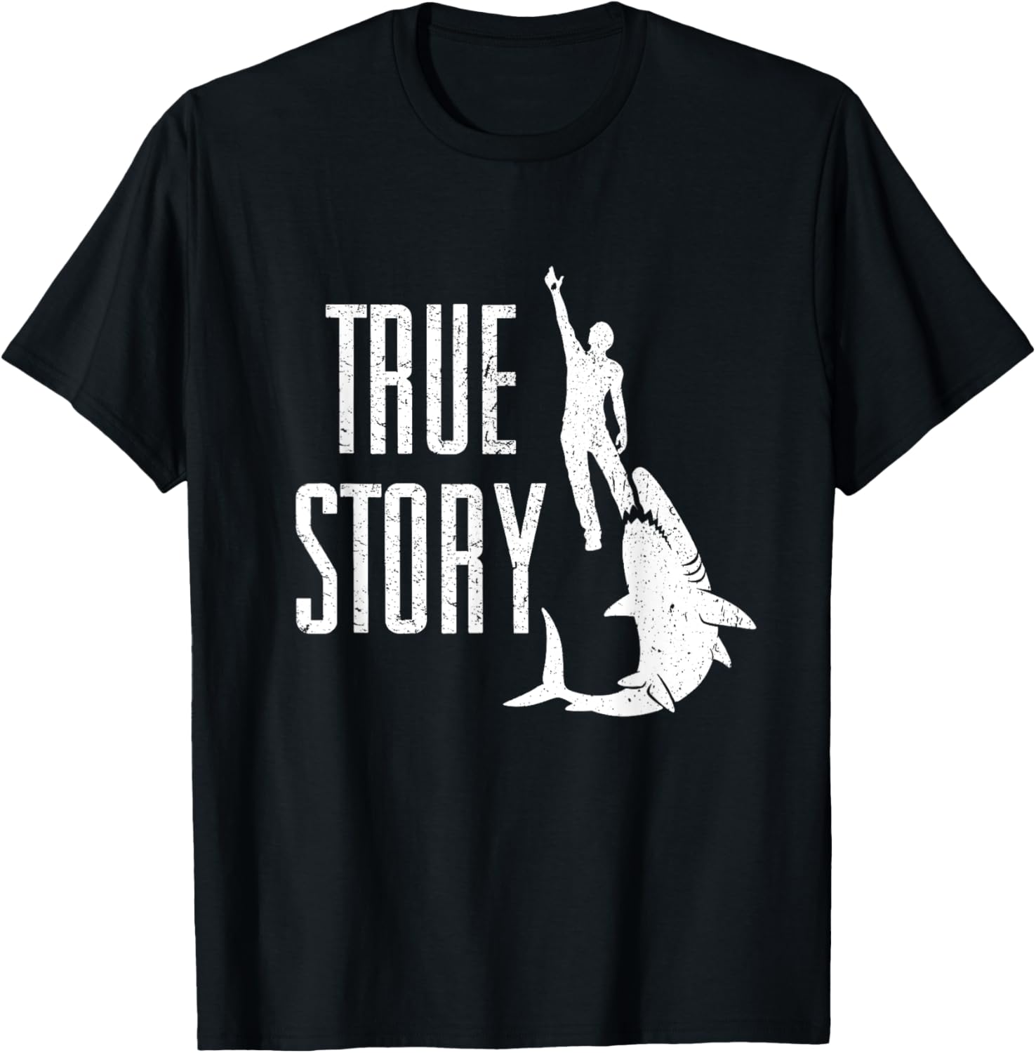 True Story Shark Eating Leg - Funny Amputee Amputation T-Shirt - T-Shirt | Black