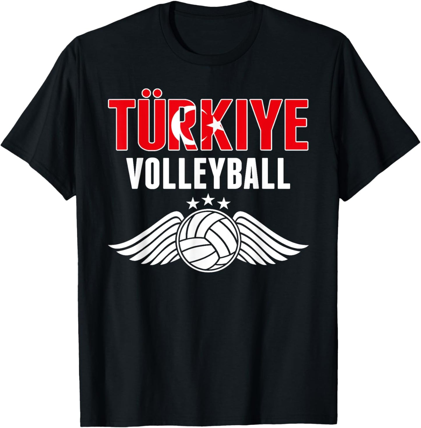 Proud Turkey Volleyball Fan Jersey Pride Türkiye Flag Vball T-Shirt - T-Shirt | Black