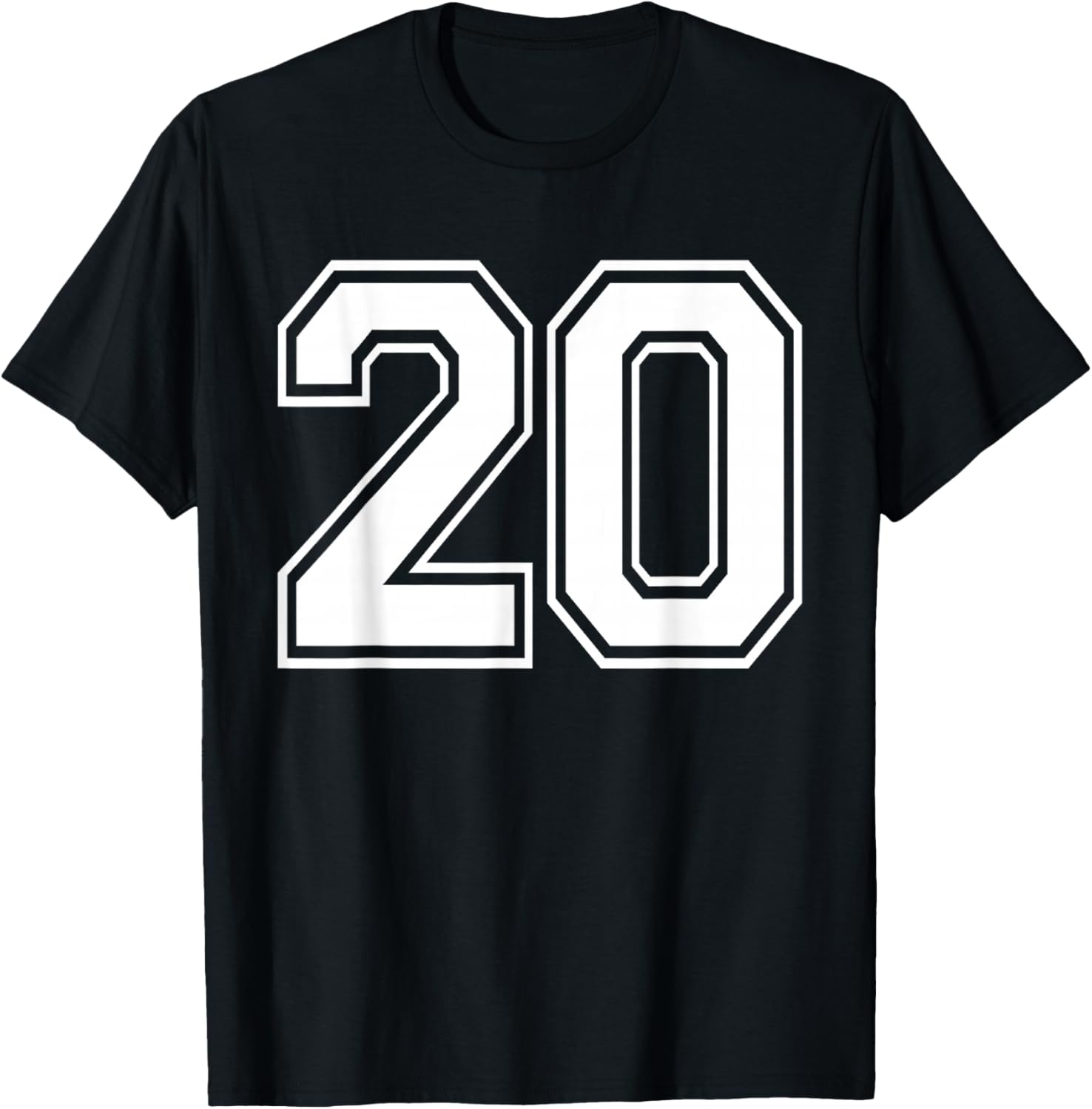 Number Twenty #20 Sports Team Uniform Birthday Anniversary T-Shirt - T-Shirt | Black