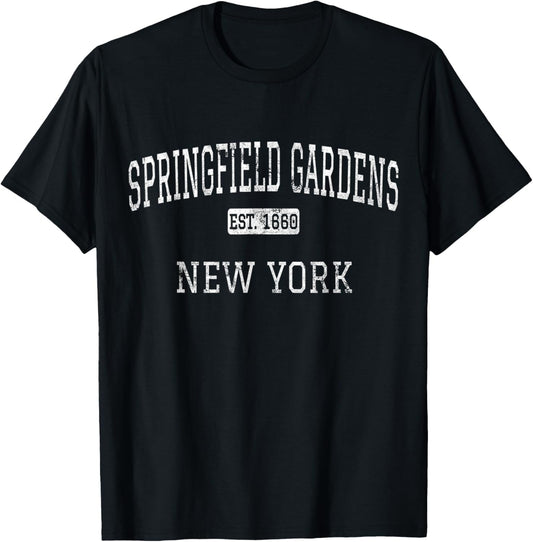 Springfield Gardens New York Queens NY Vintage T-Shirt - T-Shirt | Black