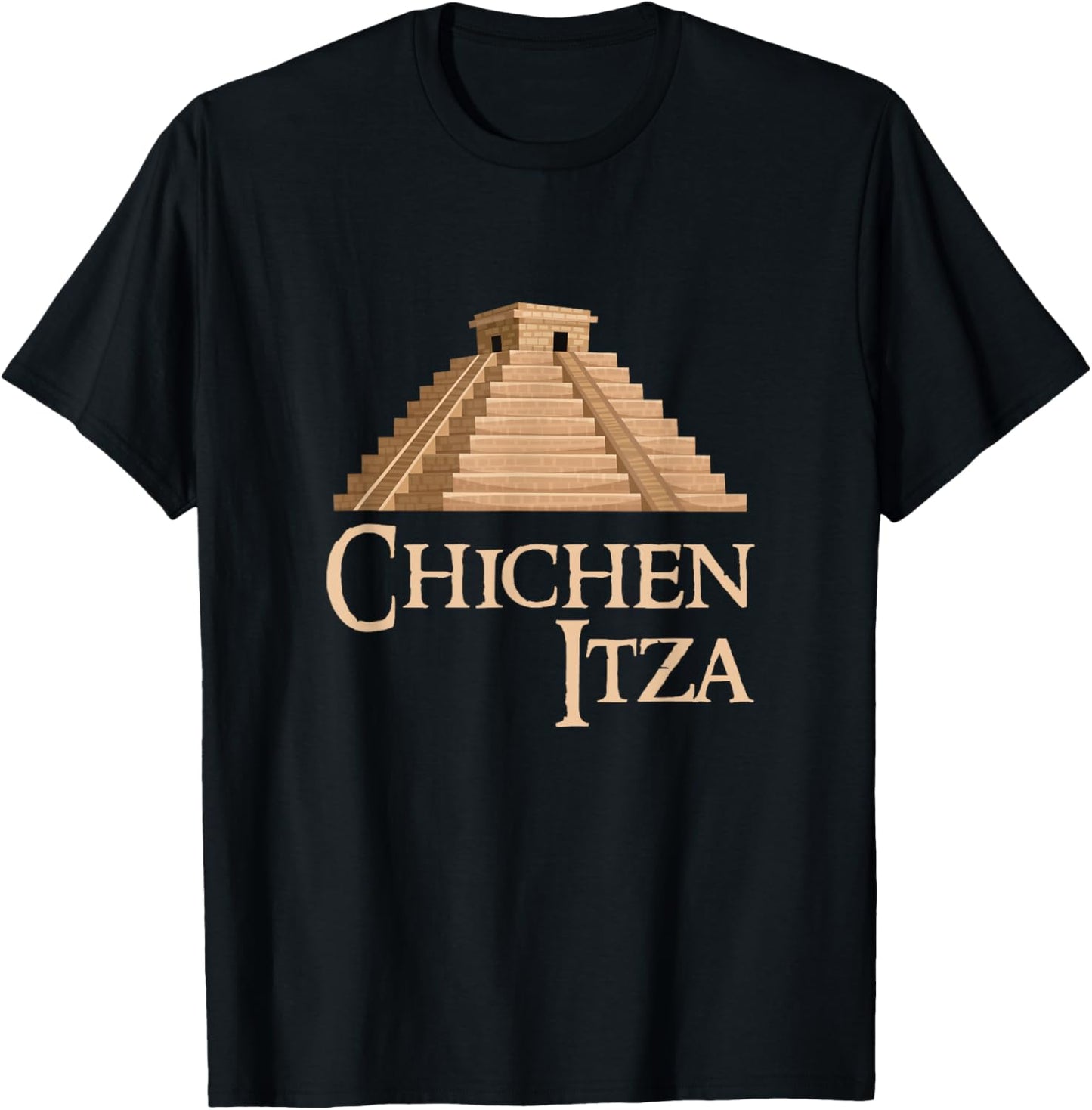 Chichen Itza and Pyramid For Summer Archeological Vacation Women Kids T-Shirt - T-Shirt | Black