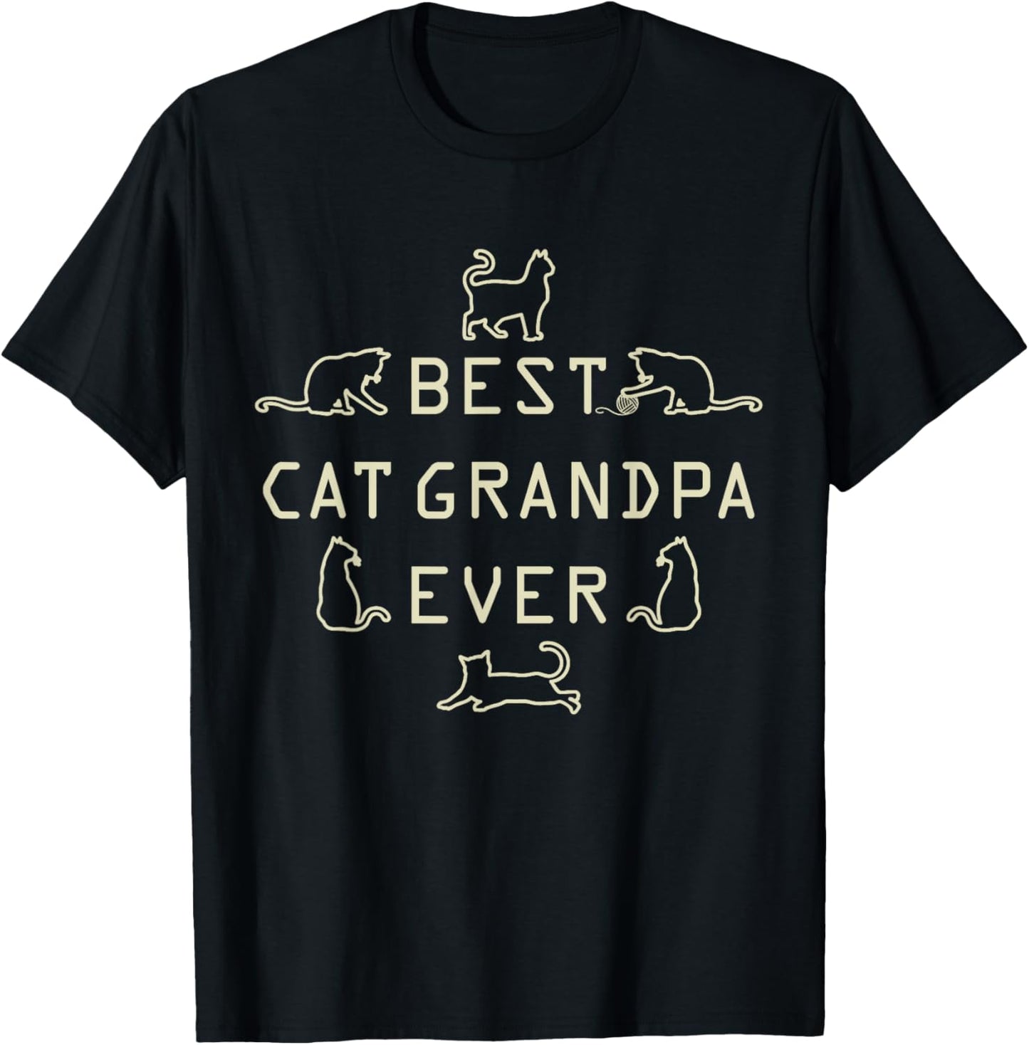 Feline Kitten Cat Grandfather Kitty Grandpa Fathers Day Meow Women T-Shirt - T-Shirt | Black