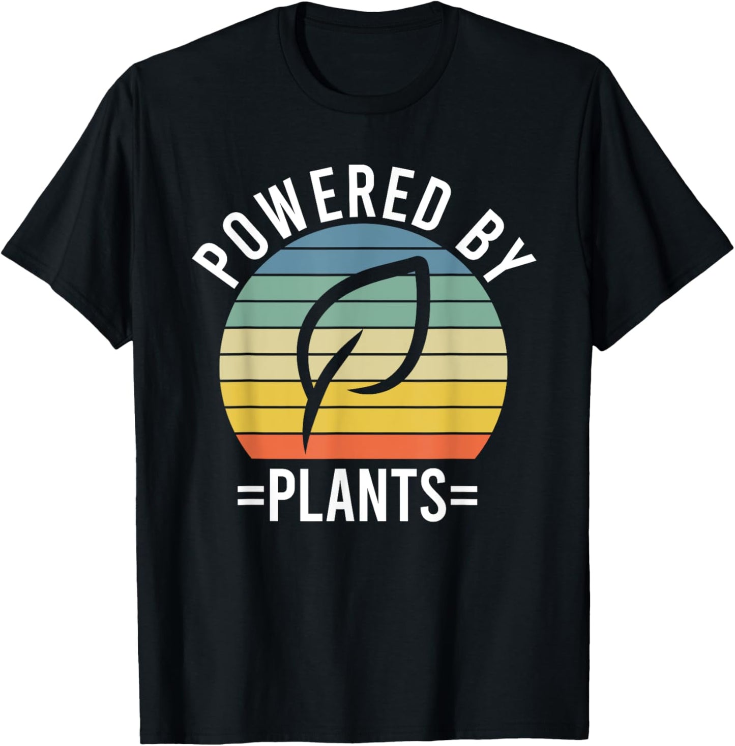 Powered By Plants Vegetarian Vegan Workout Plant Powered T-Shirt - T-Shirt | Black