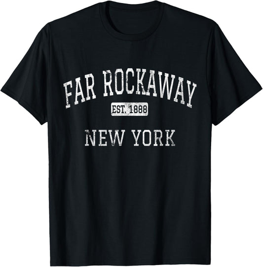 Far Rockaway New York Queens NY Vintage T-Shirt - T-Shirt | Black