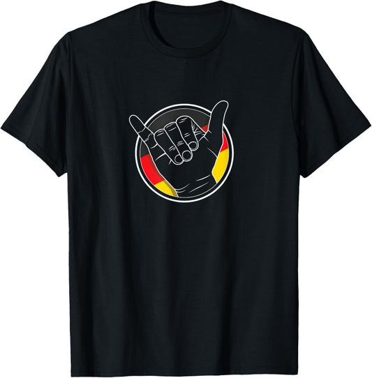 Hang ten / Vdub Greeting / Shaka wave - Air cooled Life T-Shirt - T-Shirt | Black