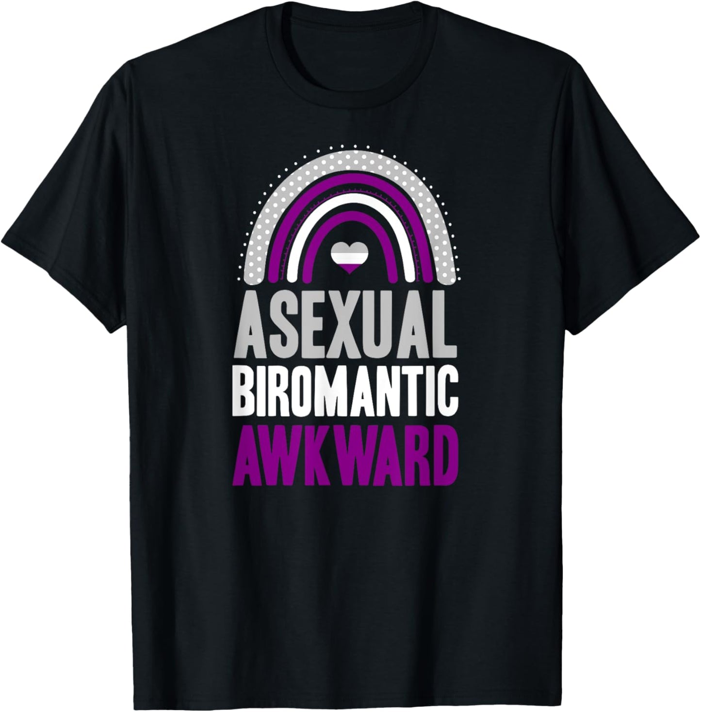 Asexual Biromantic Awkward Asexual Pride Bohemian Rainbow T-Shirt - T-Shirt | Black
