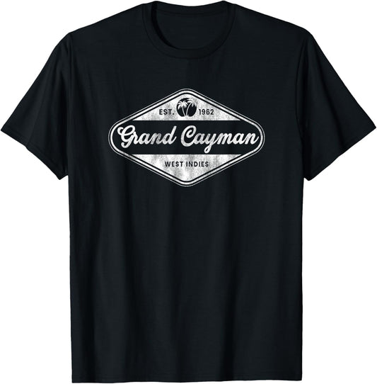 Retro Grand Cayman Islands Vintage Souvenir T-Shirt - T-Shirt | Black