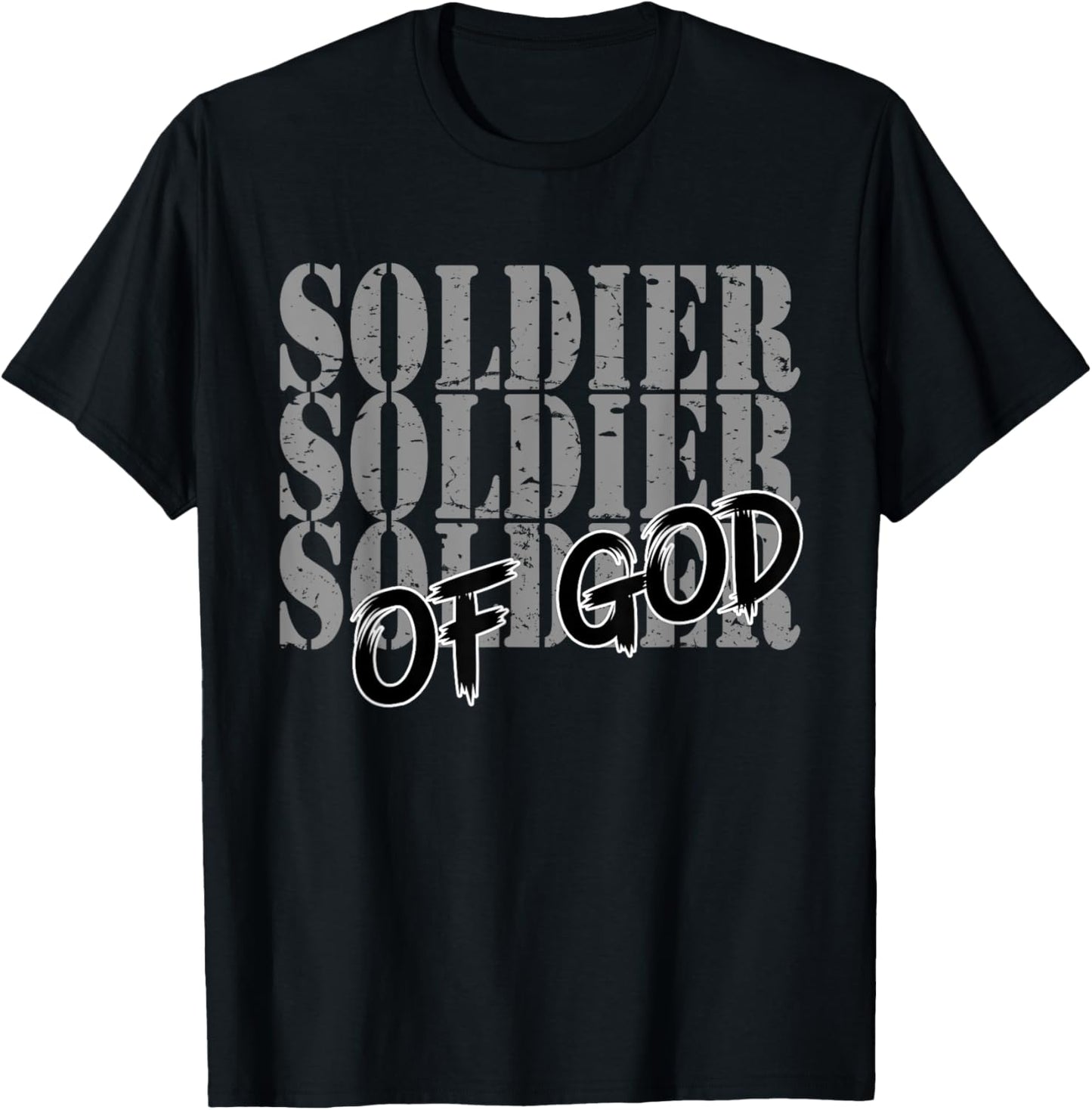 Soldier Of God Religious Men Women Of Faith In Jesus Christ T-Shirt - T-Shirt | Black