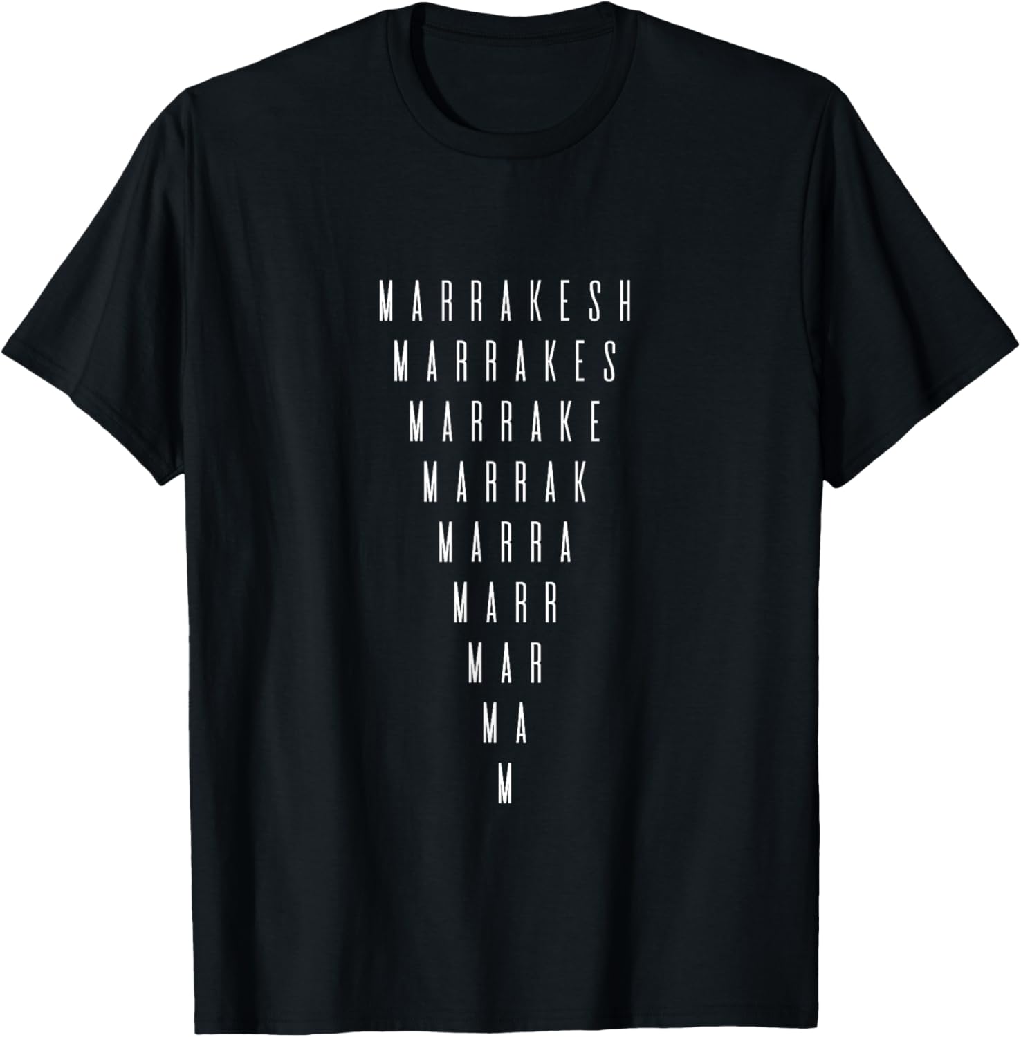 Marrakesh Inverted Triangle Word Art - Morocco Souvenir T-Shirt - T-Shirt | Black