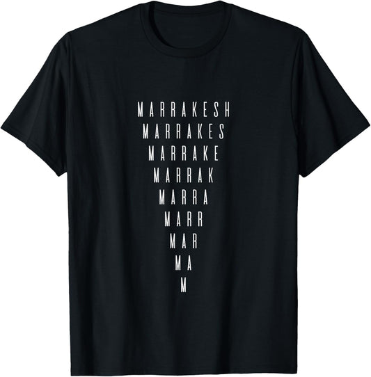 Marrakesh Inverted Triangle Word Art - Morocco Souvenir T-Shirt - T-Shirt | Black