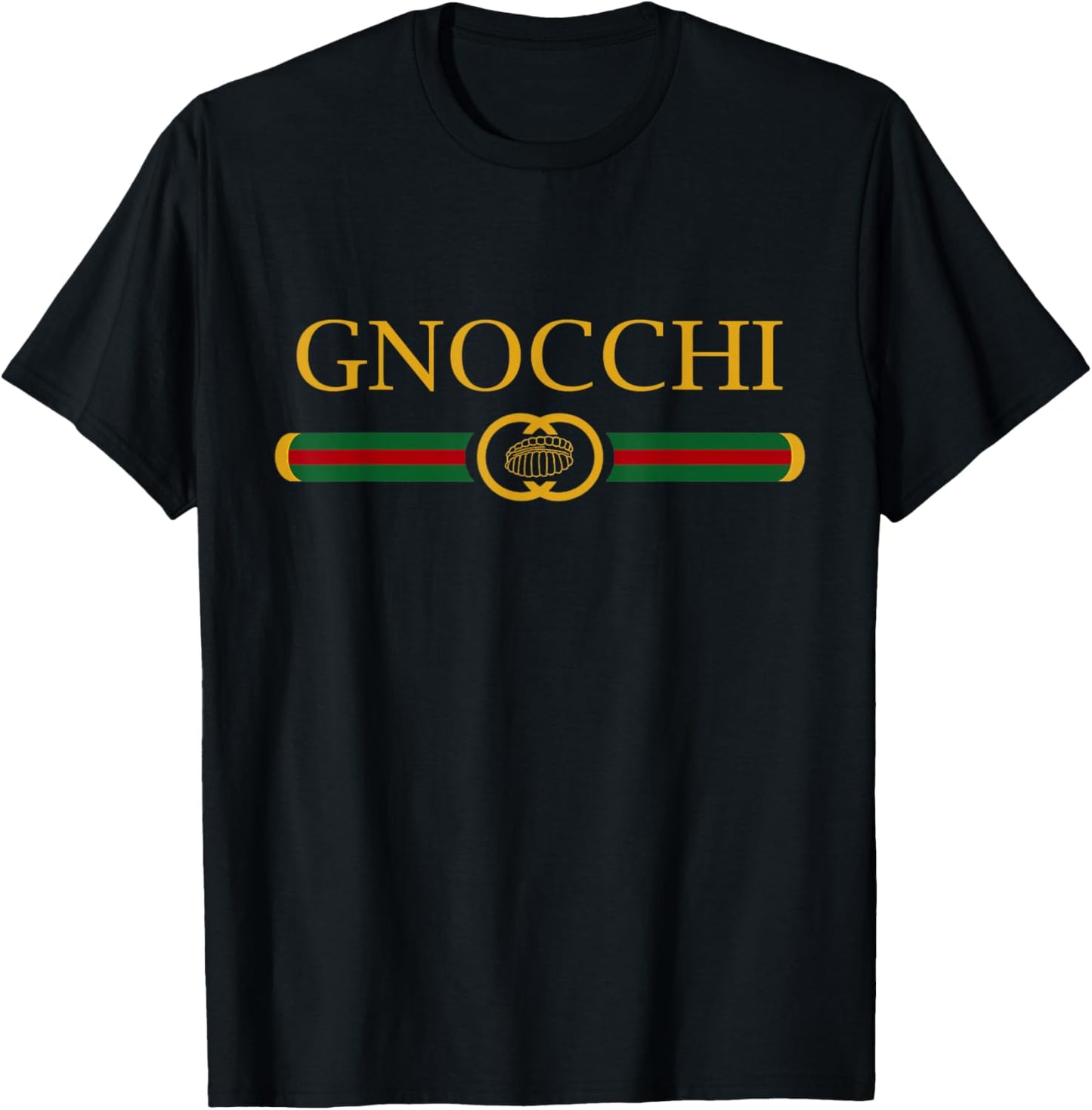Gnocchi Funny Logo Style Italian Foodie T-Shirt - T-Shirt | Black