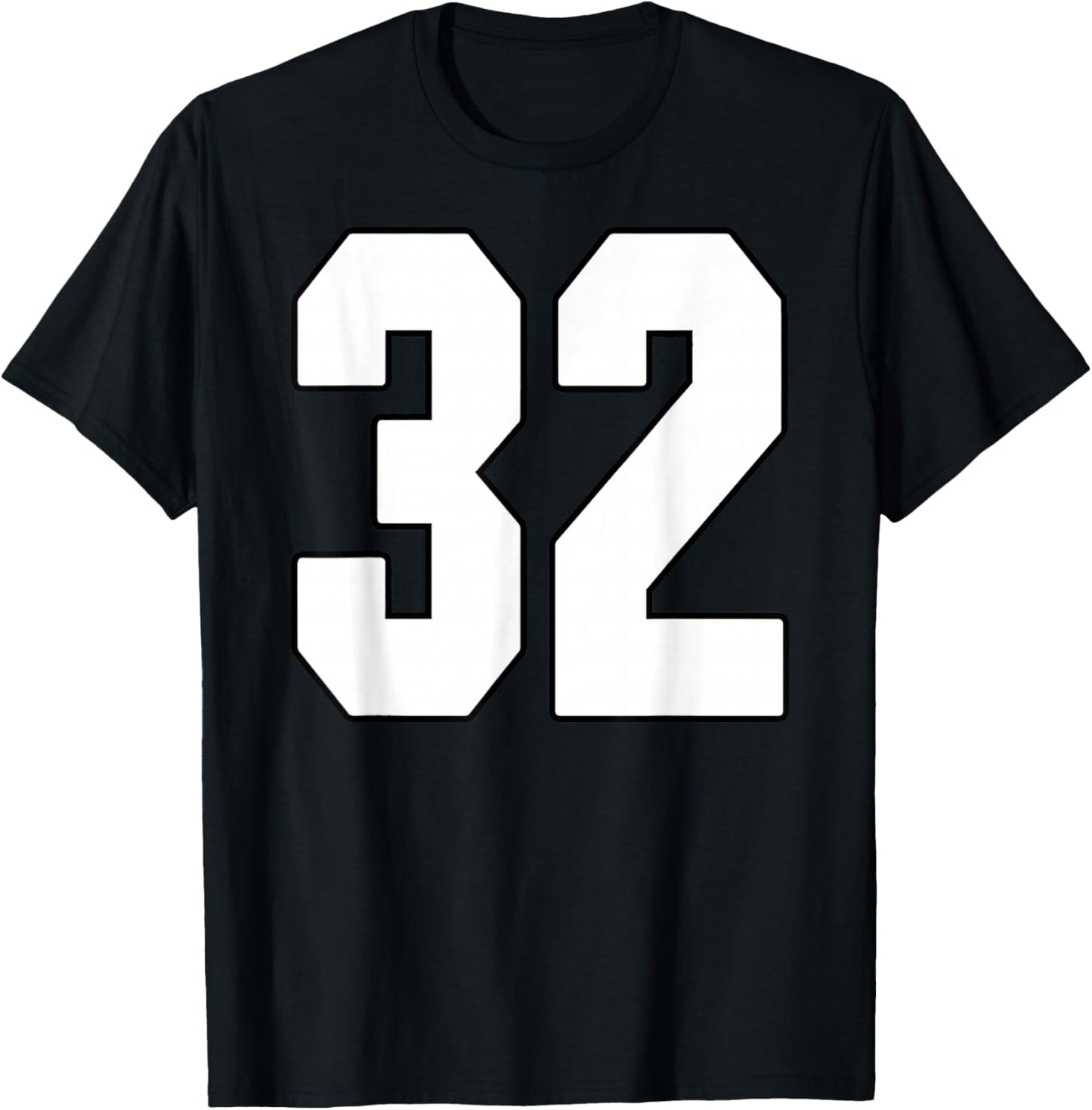 Big #32 Jersey Number 32 Uniform Biggest Fan Favorite Player T-Shirt - T-Shirt | Black