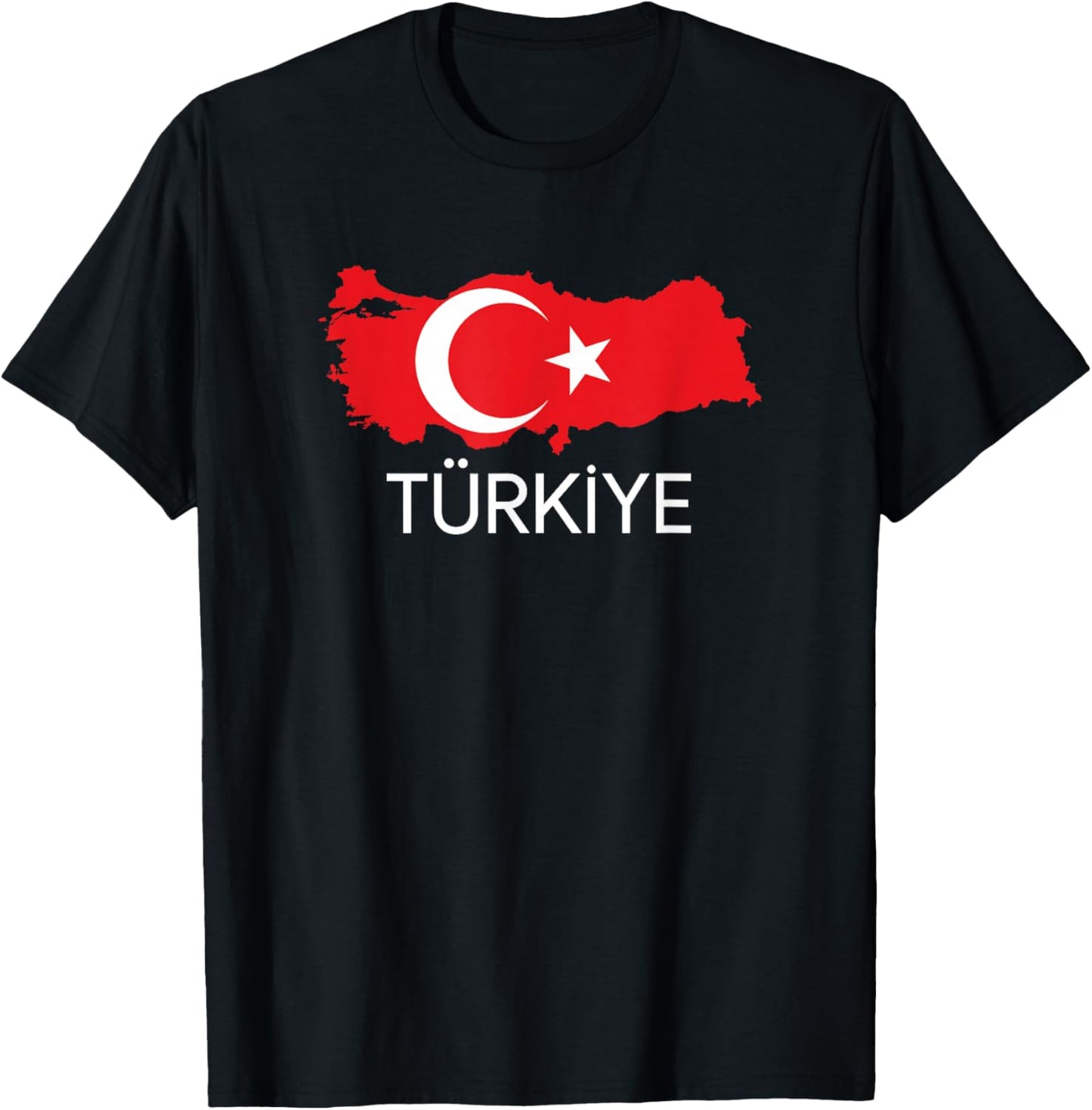 Turkey Flag Design, Turkish Flag, Turkey Map Harita, Türkiye T-Shirt - T-Shirt | Black