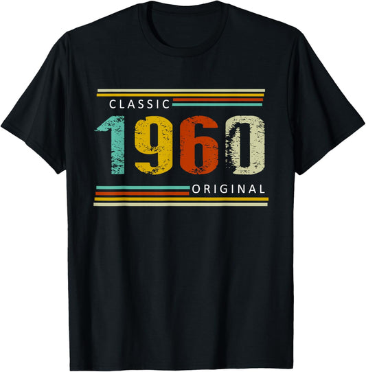 Birthday, Classic of 1960 Original, 65th Retro T-Shirt - T-Shirt | Black