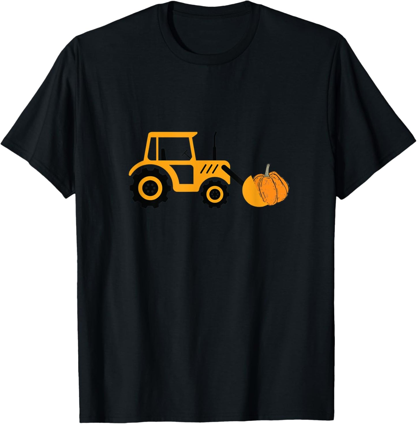 Halloween Construction Vehicle Truck Digger Cute Pumpkin T-Shirt - T-Shirt | Black