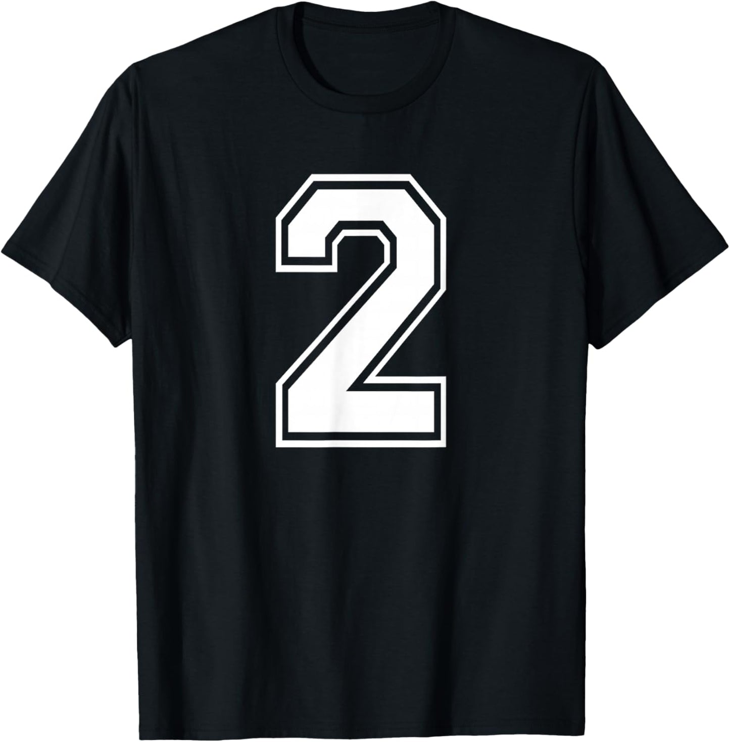 Number Two #2 for Sports Team Birthday Anniversary Event T-Shirt - T-Shirt | Black