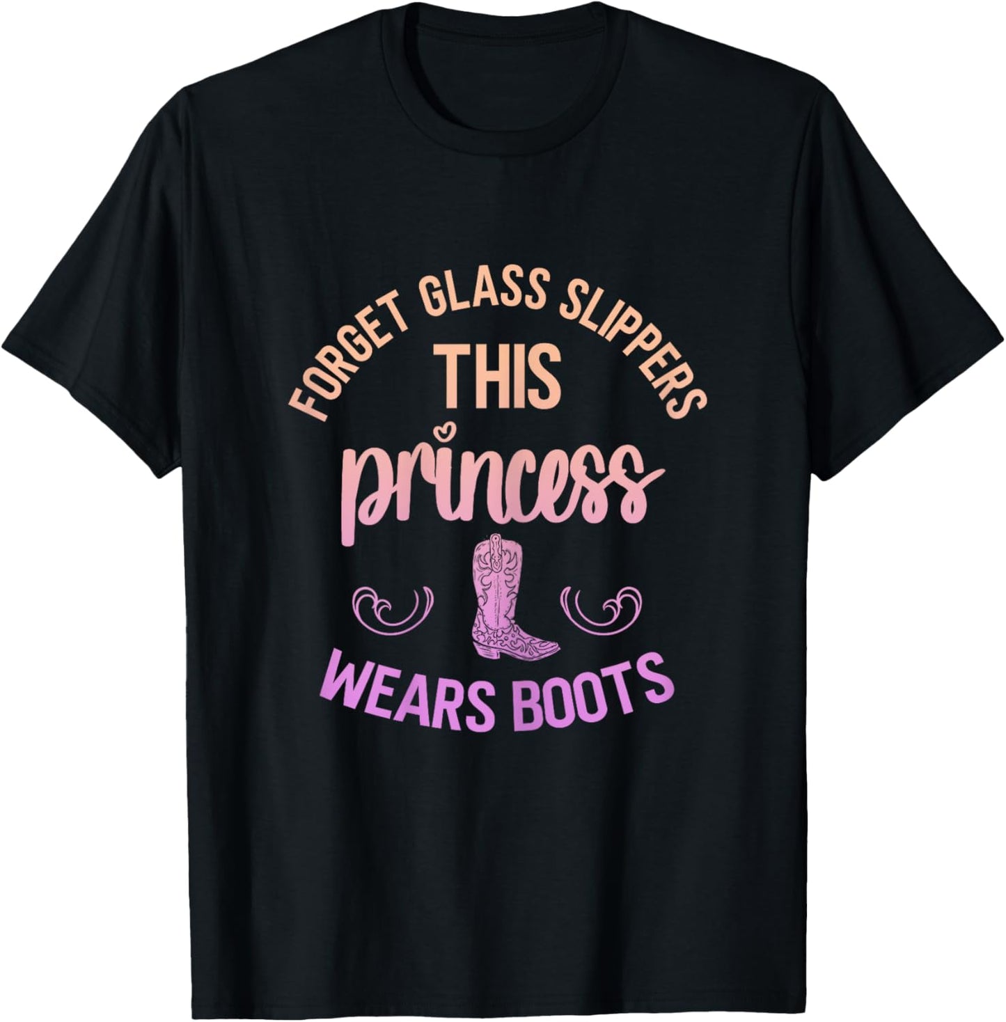 Princess Cowboy Boots Western Cowgirl Girl Country Horse T-Shirt - T-Shirt | Black
